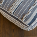 Striped loop ottoman pouf in room setting