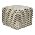 Square handwoven loop ottoman pouf in earthy tones
